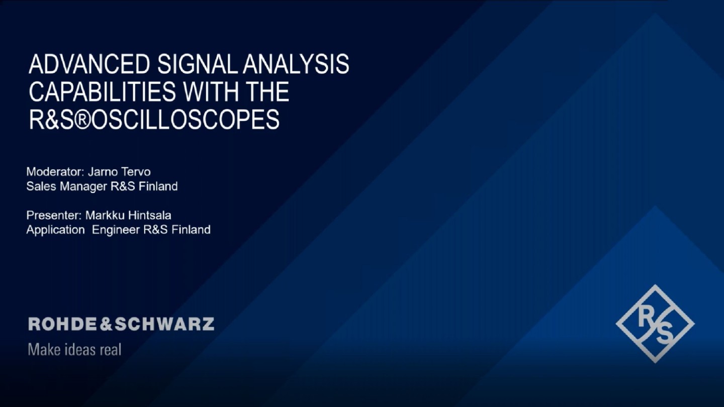 Advanced Signal Analysis Capabilities with the Rohde & Schwarz Oscilloscopes