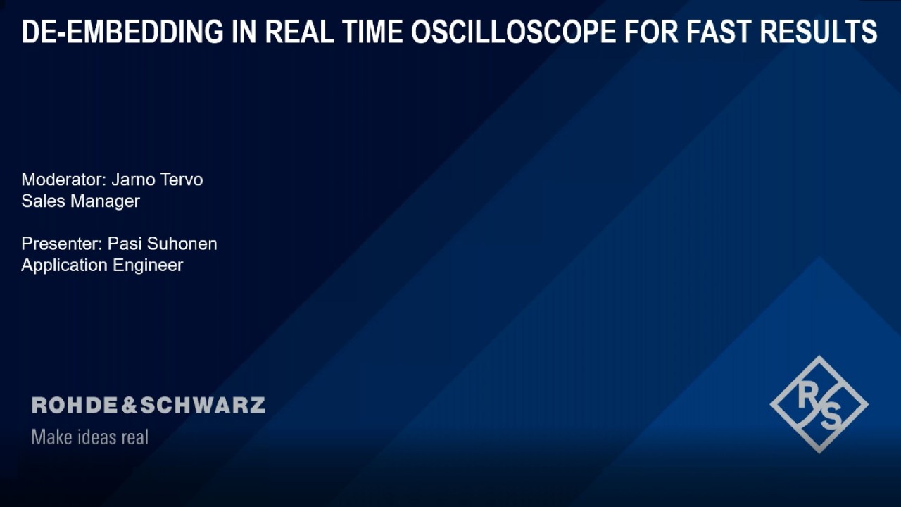 Deembedding in Realtime Oscilloscope for Fast Results