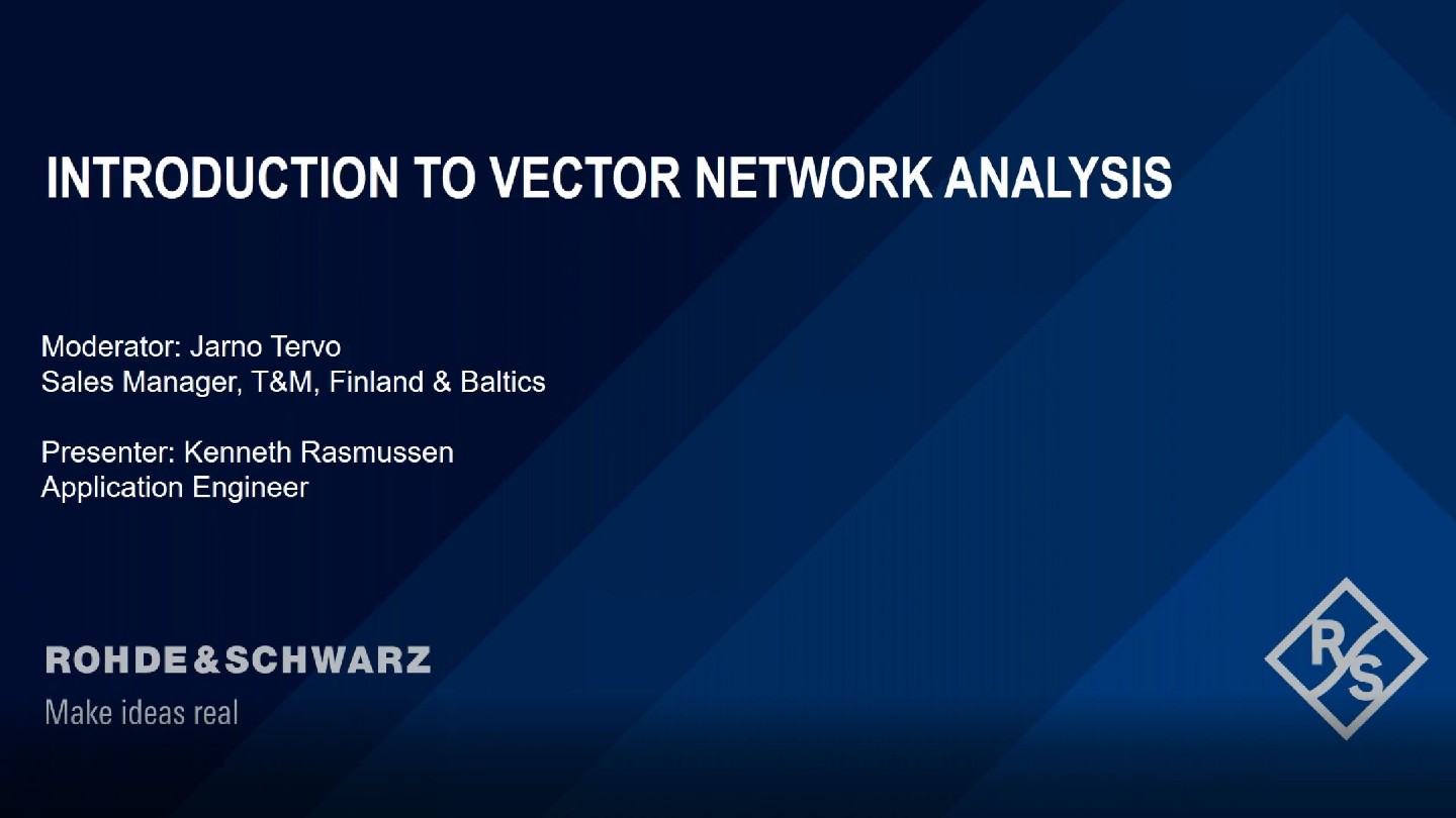 Webinar: Introduction to Vector Network Analysis